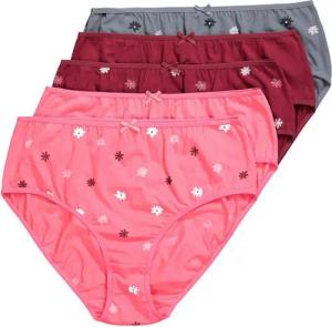 Ulla Popken Midislip Midislips 5er-Pack Blumen / einfarbig