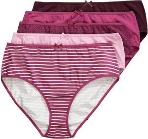 Ulla Popken Midislip Midislips 5er-Pack Ringel / einfarbig