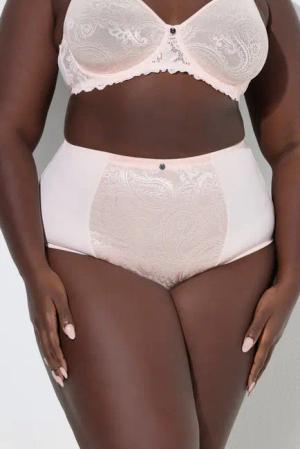 Ulla Popken Miederhose Bodyforming-Miederhose Jacquard-Spitze High Waist