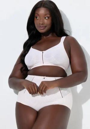 Ulla Popken Miederhose Shaping-Maxislip unterlegte Spitze High Waist