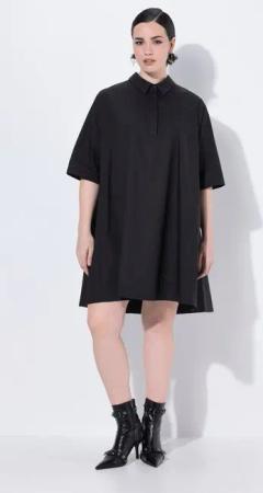 Ulla Popken Minikleid Tunikakleid Papertouch A-Linie Halbarm