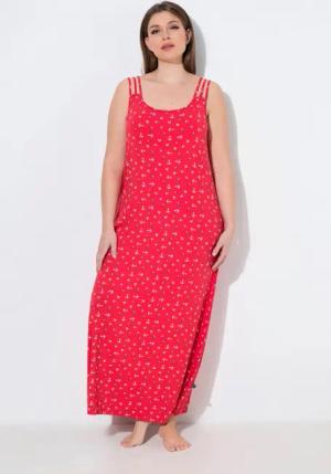 Ulla Popken Nachthemd Nachthemd Ankermuster Rundhals ärmellos