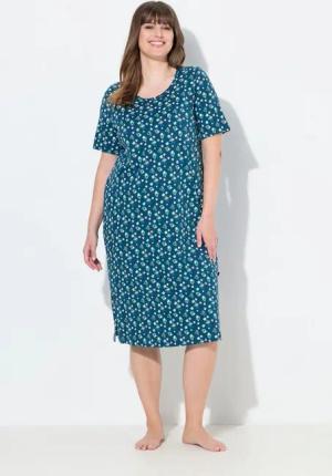 Ulla Popken Nachthemd Nachthemd Blüten Rundhals Halbarm