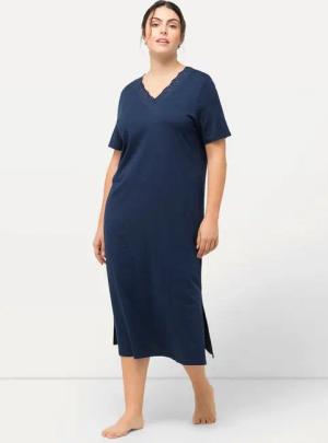 Ulla Popken Nachthemd Nachthemd Lochstickerei Halbarm Modalmix