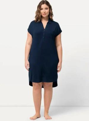 Ulla Popken Nachthemd Nachthemd oversized Hemdkragen V-Ausschnitt