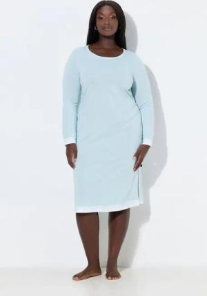 Ulla Popken Nachthemd Nachthemd Spitze oversized Rundhals Langarm