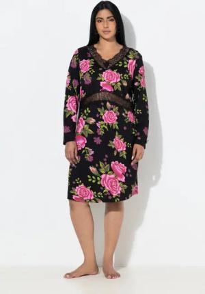 Ulla Popken Nachthemd TruYou Nachthemd Rosen Spitze