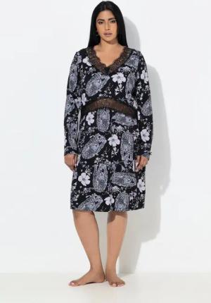 Ulla Popken Nachthemd TruYou Nachthemd Rosen Spitze