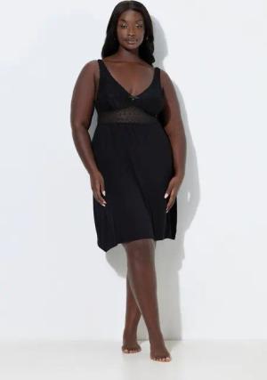 Ulla Popken Nachthemd TRUYOU Negligé Spitze blickdichte Büste ärmellos