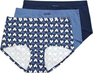 Ulla Popken Panty Hipster 3er-Pack Herzen/einfarbig