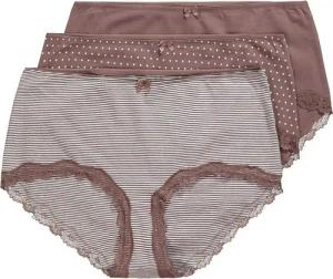 Ulla Popken Panty Hipster 3er-Pack Streifen / Punkte / uni