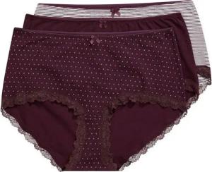 Ulla Popken Panty Hipster 3er-Pack Streifen / Punkte / uni