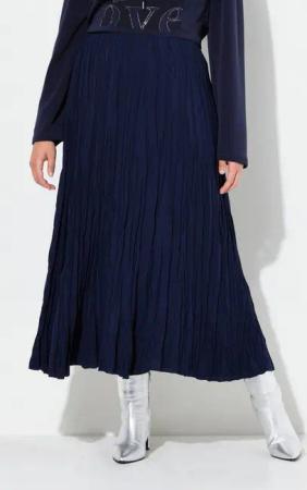 Ulla Popken Plisseerock Crash-Rock A-Linie Elastikbund nahtloser Saum