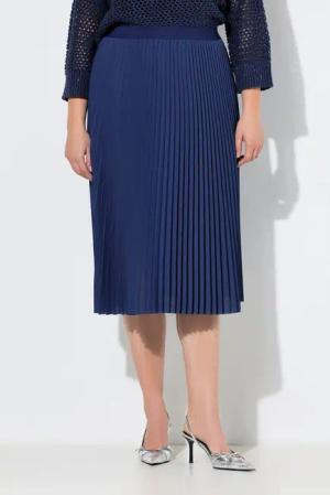 Ulla Popken Plisseerock Plissee-Midirock A-Linie Elastikbund