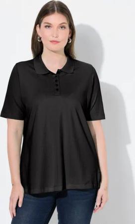 Ulla Popken Poloshirt Poloshirt längere Knopfleiste Polokragen Halbarm