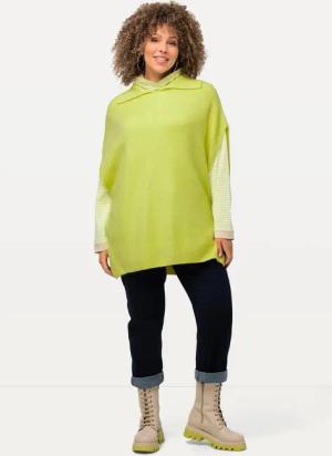 Ulla Popken Pullunder Pullunder Rippstrick oversized Strickkragen