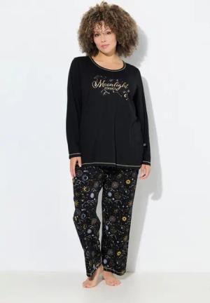 Ulla Popken Pyjama Pyjama Sterne Rundhals Langarm