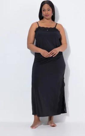 Ulla Popken Pyjama TruYou Shirt & Rock Satin Spitze Spaghettiträger