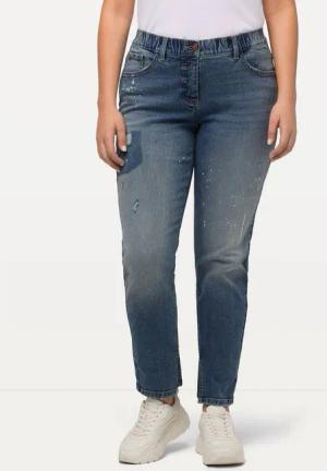 Ulla Popken Regular-fit-Jeans Boyfriend-Jeans Destroy-Effekte weites Bein