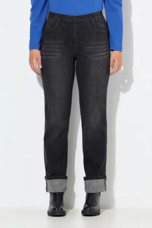 Ulla Popken Regular-fit-Jeans Jeans Mandy weites Bein Ziersteine Komfortbund