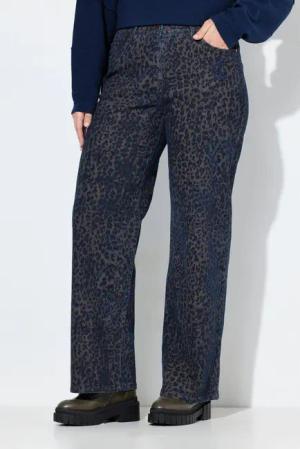 Ulla Popken Regular-fit-Jeans Jeans Mary Leomuster weites Bein Komfortbund