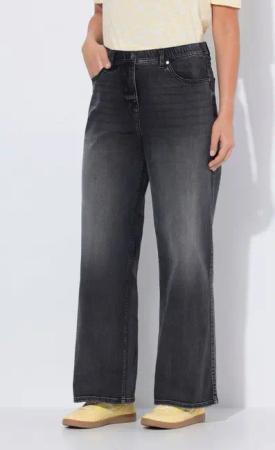 Ulla Popken Regular-fit-Jeans Jeans Mary weites Bein Stretch 5-Pocket-Hose