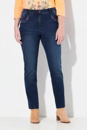 Ulla Popken Regular-fit-Jeans Jeans Mia Stickerei Komfortbund Stretchdenim