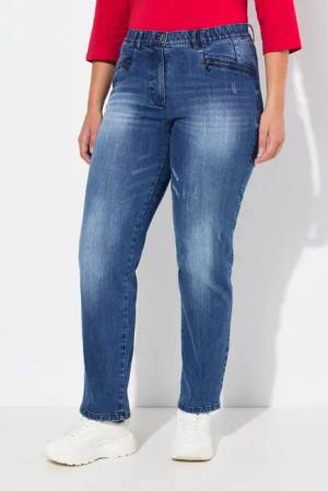 Ulla Popken Regular-fit-Jeans Jeans Mony Vintage Look konisches Bein Stretch