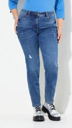 Ulla Popken Regular-fit-Jeans Jeans Sarah Destroy-Effekte schmales Bein