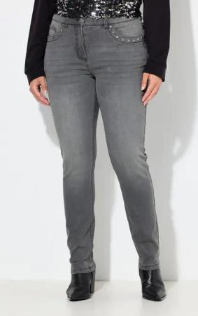 Ulla Popken Regular-fit-Jeans Jeans Sarah Ziernieten schmales Bein Komfortbund