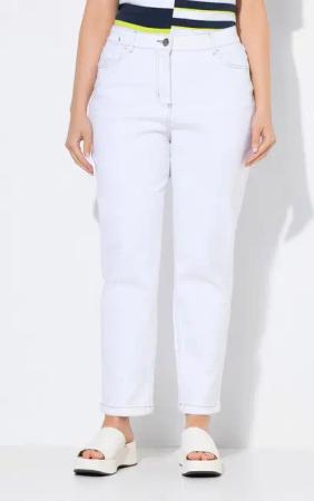 Ulla Popken Regular-fit-Jeans Mom-Jeans Komfortbund 5-Pocket-Schnitt used Look