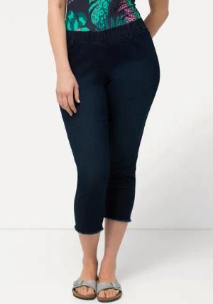 Ulla Popken Röhrenjeans 7/8-Jeggings Sienna Elastikbund Gürtelschlaufen