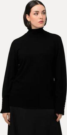 Ulla Popken Rollkragenpullover Pullover Rollkragen Zierknöpfe Langarm