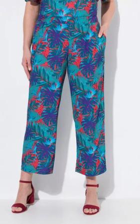 Ulla Popken Schlupfhose 7/8-Jerseyhose weites gerades Bein Elastikbund