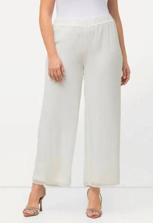 Ulla Popken Schlupfhose Chiffonhose doppellagig weites Bein Elastikbund