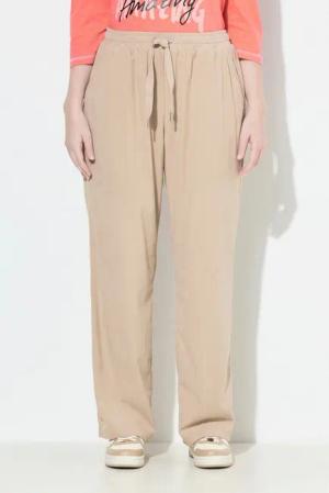 Ulla Popken Schlupfhose Cord-Schlupfhose Rose weites Bein Elastikbund