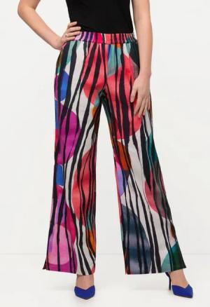 Ulla Popken Schlupfhose Hose Leinenmix Biese gerades Bein Elastikbund