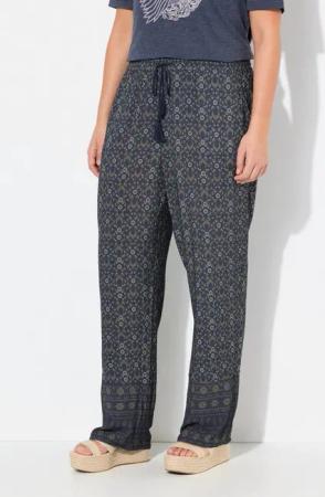 Ulla Popken Schlupfhose Hose Rose weites Bein Elastikbund