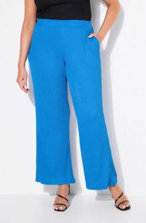 Ulla Popken Schlupfhose Hose Struktur weites Bein Komfortbund