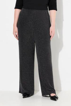 Ulla Popken Schlupfhose Jerseyhose Glitter gerades Bein Elastikbund