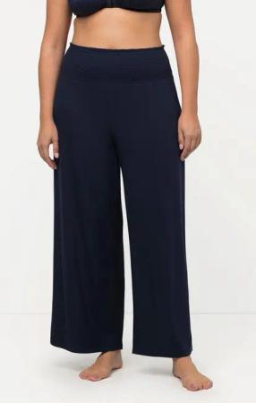 Ulla Popken Schlupfhose Marlenehose weites Bein Jersey breiter Elastikbund