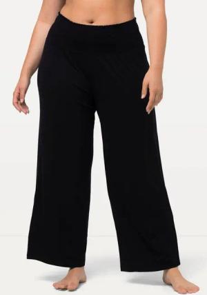 Ulla Popken Schlupfhose Marlenehose weites Bein Jersey breiter Elastikbund