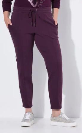 Ulla Popken Schlupfhose Punto-Hose Galonstreifen konisches Bein