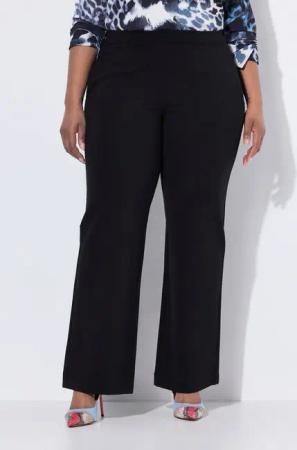 Ulla Popken Schlupfhose Punto-Hose gerades weites Bein Elastikbund