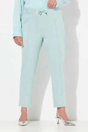 Ulla Popken Schlupfhose Velours-Hose Ruby weites gerades Bein Elastikbund