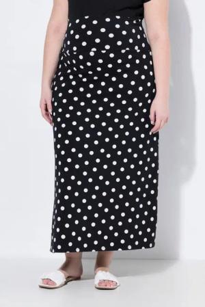 Ulla Popken Schlupfrock Bellieva Jersey-Maxirock Muster Stretchbund Schwangerschaft