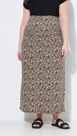 Ulla Popken Schlupfrock Jersey-Maxirock Muster Stretchbund Schwangerschaft