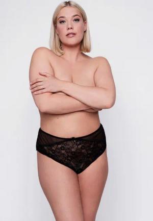 Ulla Popken Slip Brazilian-Slip Spitze Straps Ouvert-Öffnung