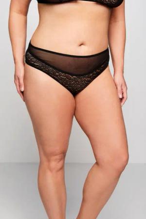 Ulla Popken Slip Hipster Leo-Spitze und Mesh