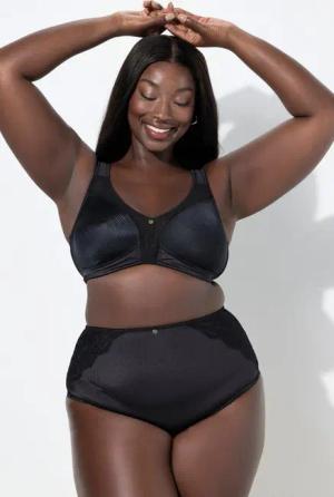 Ulla Popken Slip Maxislip Satin Spitzen-Rückseite